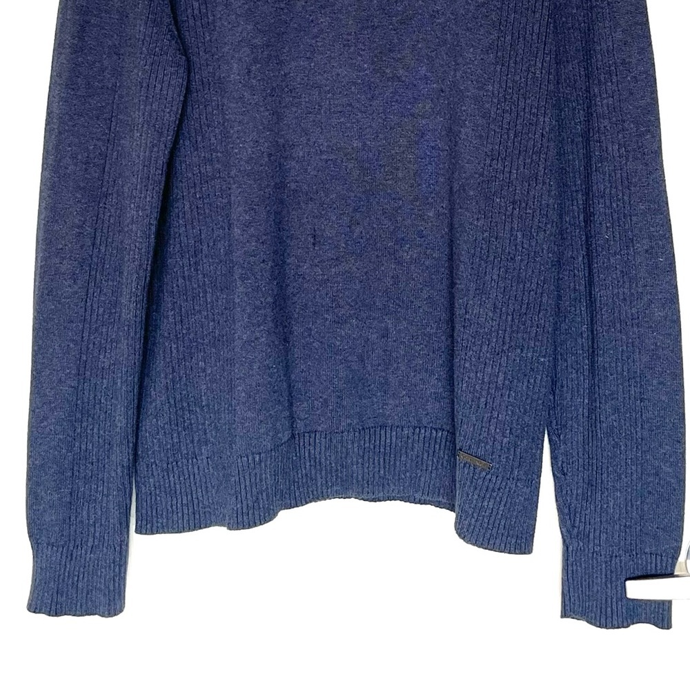 Calvin Klein Men's Blue 100% Cotton 1/4 Zip Pullover Sweater XL Mock Neck Preppy - Picture 3 of 12